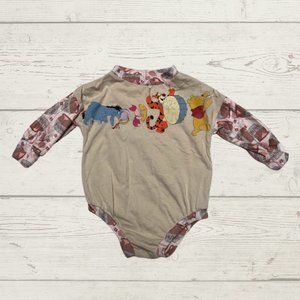Boutique Distressed Disney Winnie The Pooh Long Sleeve Romper